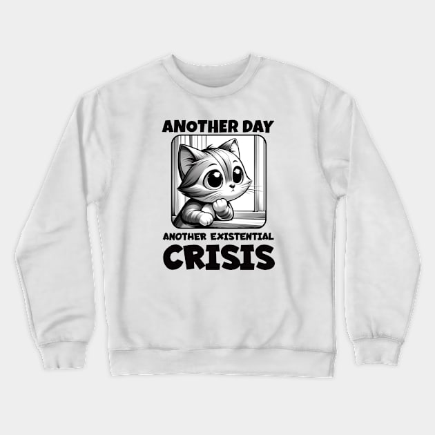 Cat Gazing Out the Window Crewneck Sweatshirt by Critter Chaos